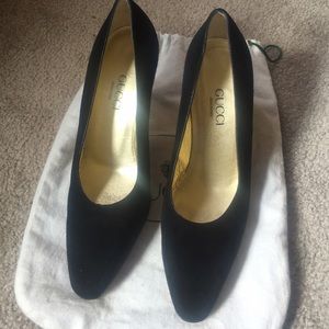Vintage Gucci Suede Black Heels